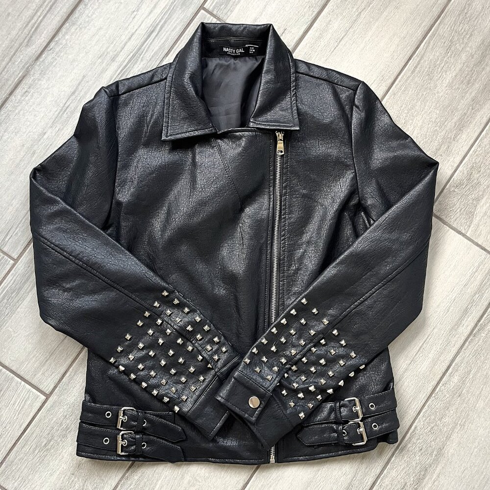 Nasty Gal X Jaydee Blanca Faux Leather Moto Jacket – NEW - Picture 9 of 14
